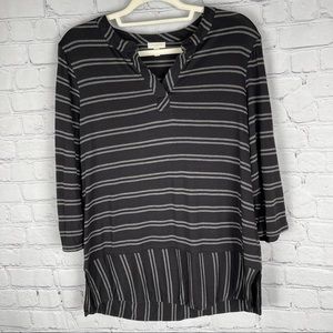 TALBOTS long sleeve classy versatile tunic top with stripes - size XL